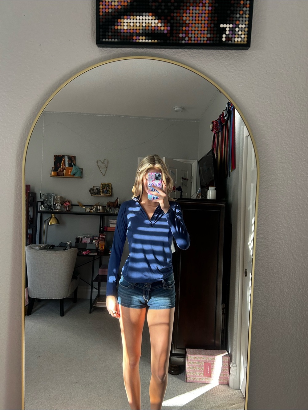 Vineyard Vines Navy Blue V-Neck Long Sleeve Top